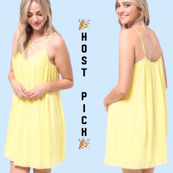 Dresses & Skirts - ❌DONATED❌Yellow Strap DesignLined Detailed Dress